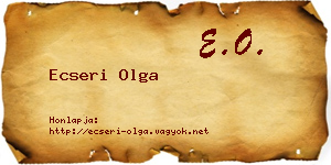 Ecseri Olga névjegykártya